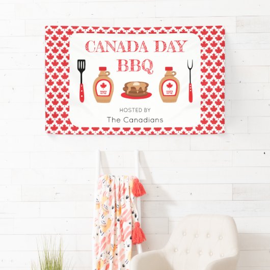 Canada Day BBQ Maple Leaf Spandoek (Insitu)
