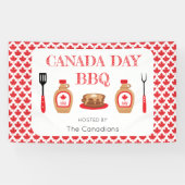 Canada Day BBQ Maple Leaf Spandoek (Horizontaal)