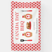Canada Day BBQ Maple Leaf Spandoek (Verticaal)