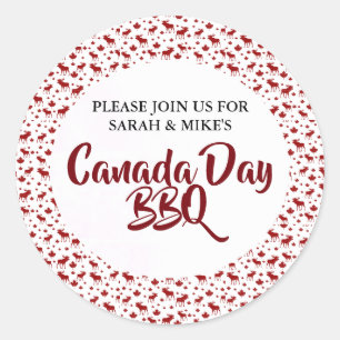 Canada Day BBQ-Stickers Ronde Sticker