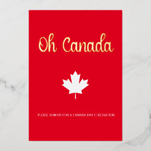 Canada Day BBQ Summer Party - Foto Gold Folie Uitnodiging