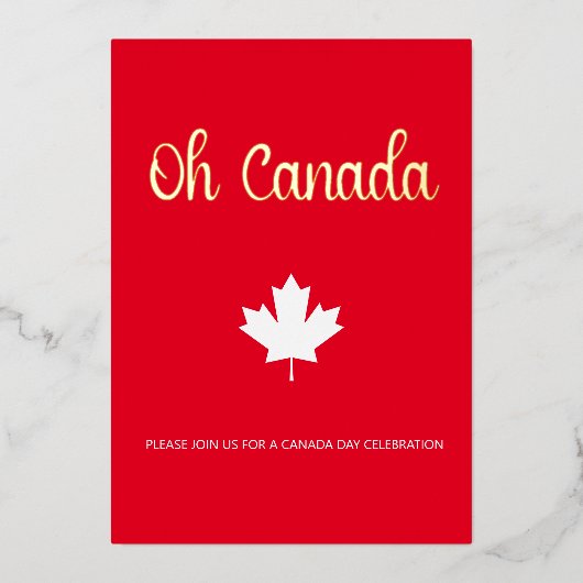 Canada Day BBQ Summer Party - Foto Gold Folie Uitnodiging (Voorkant)