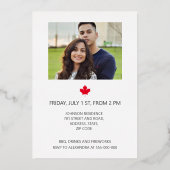 Canada Day BBQ Summer Party - Foto Gold Folie Uitnodiging (Achterkant)