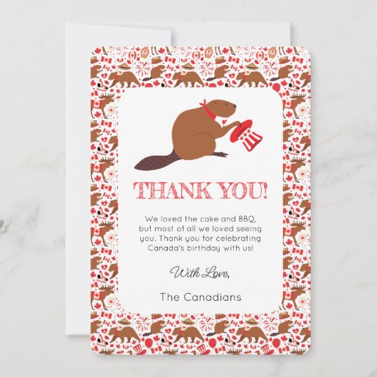 Canada Day Beaver bedankkaart Kaart (Voorkant)