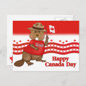 Canada Day Beaver briefkaart (Voorkant / Achterkant)