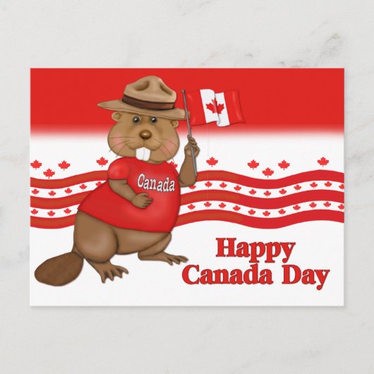 Canada Day Beaver briefkaart (Voorkant)