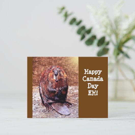 Canada Day Beaver Briefkaart (Staand voorkant)