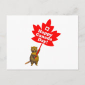 Canada Day Beaver en Maple Leaf Briefkaart (Voorkant)