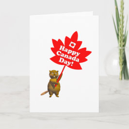 Canada Day Beaver en Maple Leaf Kaart