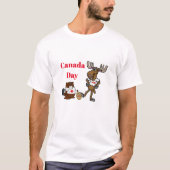 Canada Day Beaver en Moose T-Shirt (Voorkant)
