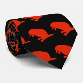 Canada Day Beaver Red Black Pattern Stropdas (Opgerold)
