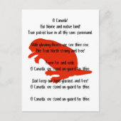 Canada Day Beaver Red White Anthem Briefkaart (Voorkant)