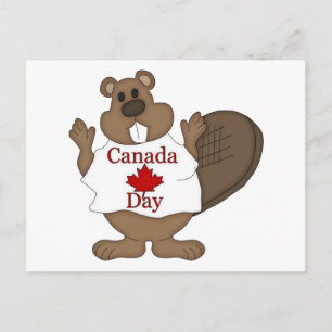 Canada Day Beaver-T - shirts en -cadeaus Briefkaart