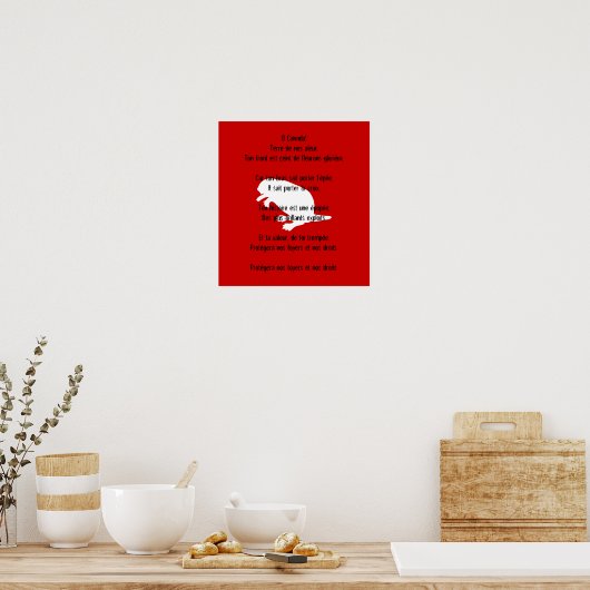 Canada Day Beaver White French Anthem Poster (Keuken)