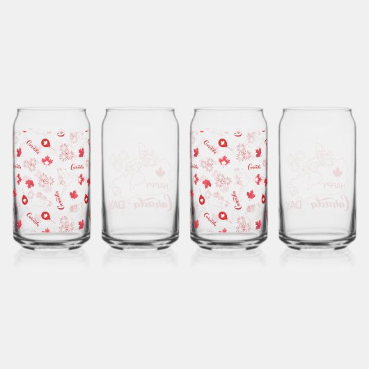 Canada Day Blikvorm Glas (Achterkant)