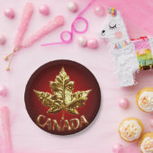 Canada Day Borden Gold Canada Leaf Paper Borden Papieren Bordje (Feest)