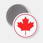 Canada Day Bright Canadian Maple Leaf Red White Magneet (Voorkant / Achterkant)