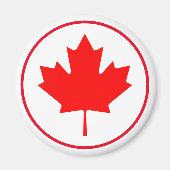 Canada Day Bright Canadian Maple Leaf Red White Magneet (Voorkant)