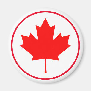 Canada Day Bright Canadian Maple Leaf Red White Magneet