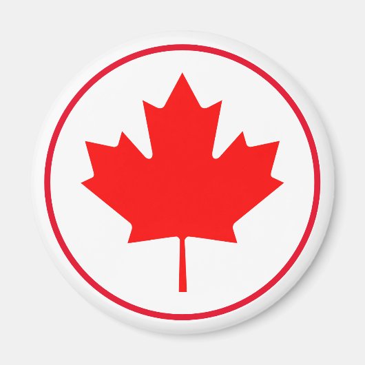 Canada Day Bright Canadian Maple Leaf Red White Magneet (Voorkant)