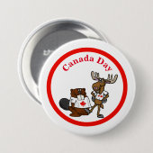 Canada Day Button - Beaver en Moose (Voorkant /achterkant)