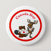 Canada Day Button - Beaver en Moose (Voorkant)