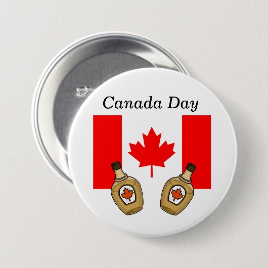 Canada Day Button - Maple Syrup & Flag (Voorkant /achterkant)