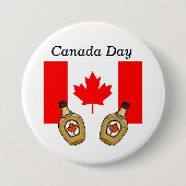 Canada Day Button - Maple Syrup & Flag (Voorkant)
