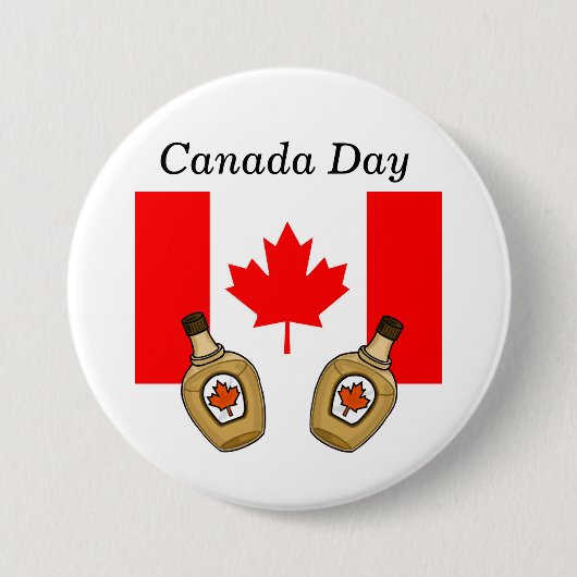Canada Day Button - Maple Syrup & Flag (Voorkant)