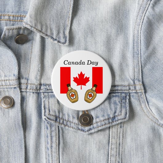 Canada Day Button - Maple Syrup & Flag (In situ)