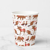 Canada Day Canadese dieren Papieren Bekers (Rechts)