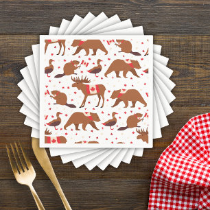 Canada Day Canadese dieren Servet