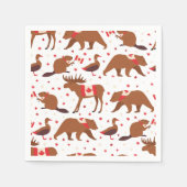 Canada Day Canadese dieren Servet (Voorkant)