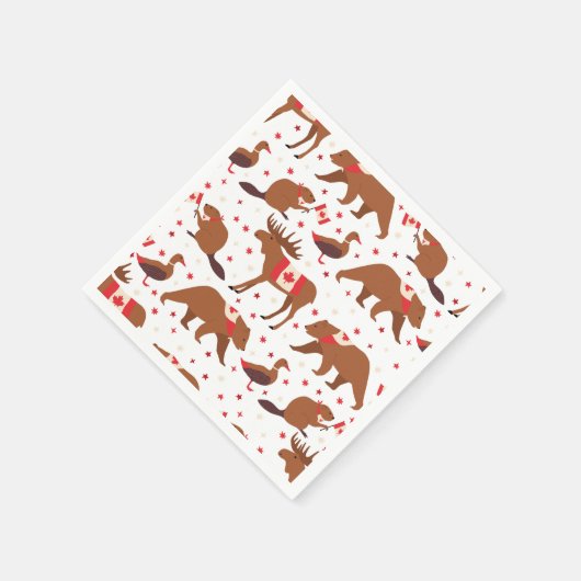 Canada Day Canadese dieren Servet (Hoek)