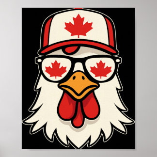 Canada Day Canadese Vlag Esdoornblad Kip Zonnebril Poster
