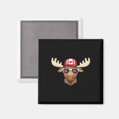 Canada Day Canadese Vlag Maple Leaf Moose Sungles Magneet (Voorkant / Achterkant)