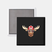 Canada Day Canadese Vlag Maple Leaf Moose Sungles Magneet (Voorkant / Achterkant)