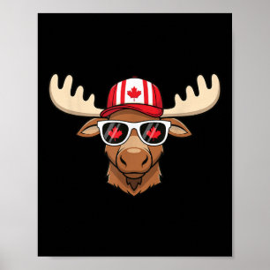 Canada Day Canadese Vlag Maple Leaf Moose Sungles Poster