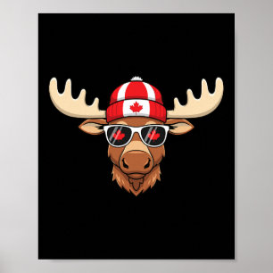 Canada Day Canadese Vlag Maple Leaf Moose Sungles Poster
