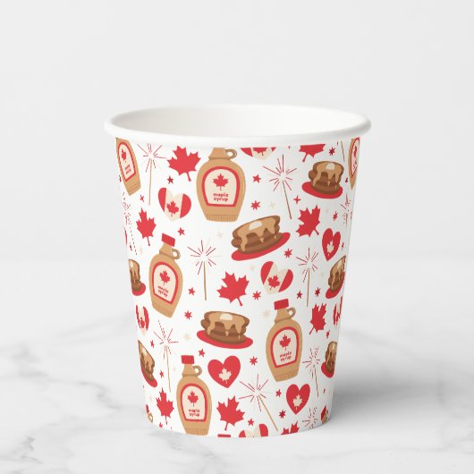 Canada Day Canadian Maple Syrup Papieren Bekers (Achterkant)