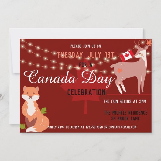 Canada Day Celebration Invitation Independence Kaart (Voorkant)