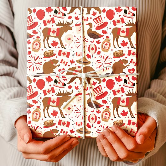Canada Day Celebration Pattern Cadeaupapier
