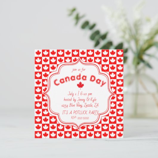 Canada Day Checkerboard Kaart (Staand voorkant)