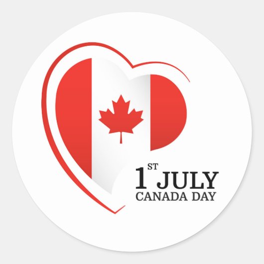 Canada Day Classic Round Sticker (Voorkant)