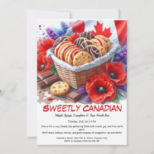 Canada Day Cookies & Coquelicots Zoet Canadees Kaart (Voorkant)