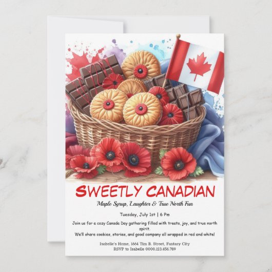 Canada Day Cookies & Coquelicots Zoet Canadees Kaart (Voorkant)