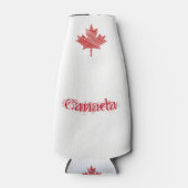 Canada Day esdoorn blad rode & witte vlag Flesjeskoeler (Voorkant)