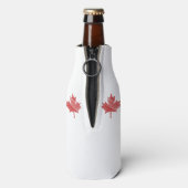 Canada Day esdoorn blad rode & witte vlag Flesjeskoeler (Fles Achterkant)