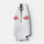 Canada Day esdoorn blad rode & witte vlag Flesjeskoeler (Achterkant)