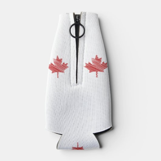 Canada Day esdoorn blad rode & witte vlag Flesjeskoeler (Achterkant)